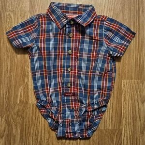 Wrangler Kids Plaid Onesie in Blue and Red